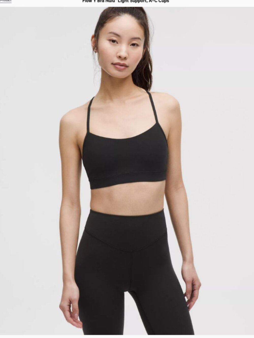 LIKE NEW LULULEMON Flow Y Bra Nulu Light Support, A–C Cups | BLACK SIZE 8